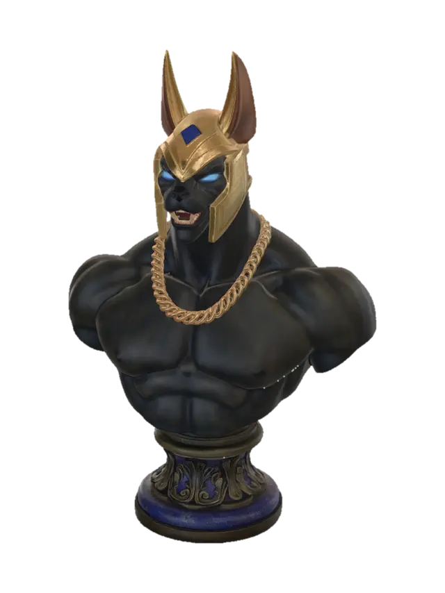 Modello 3D Golden Anubis - Pecs, generato dall’IA