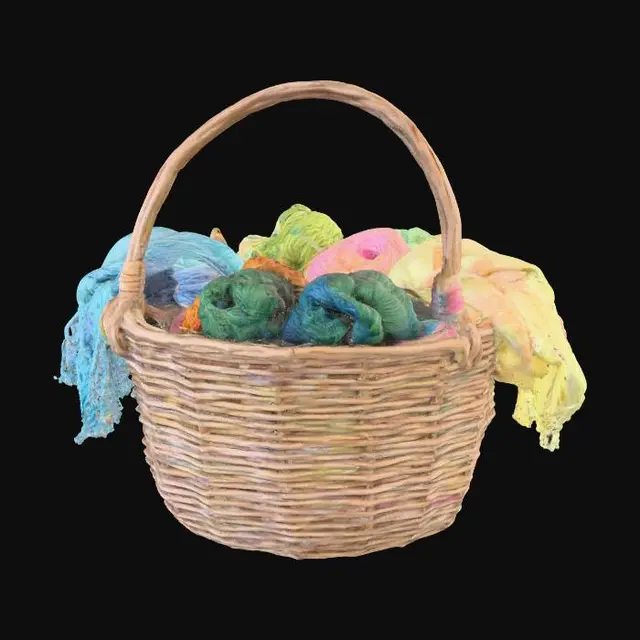3D model for knitting basket with wool