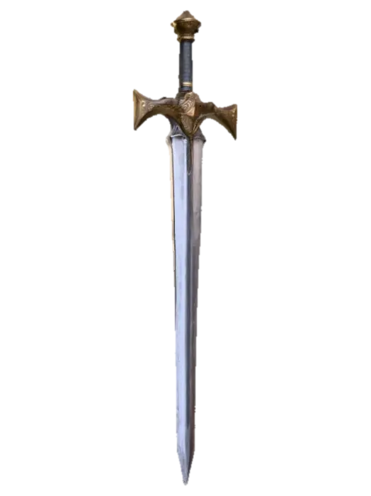 A low polly medieval long sword - Melee-3D-modell, genererad av AI