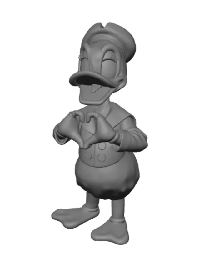 3D model for donald duck con mani a forma di cuore