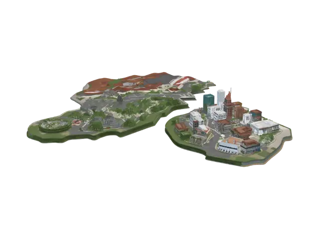 3D-модель Create a large, realistic, modern Roblox open-world roleplay map. The map should… - Offices, згенерована ШІ