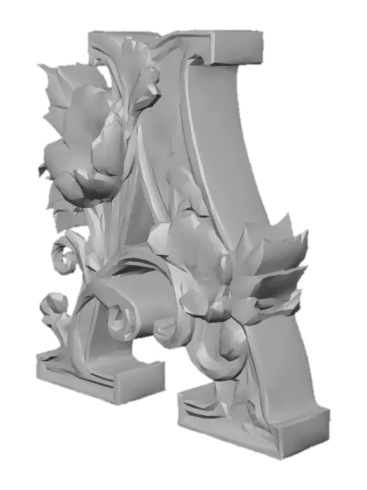 3D model for Floral Letter A