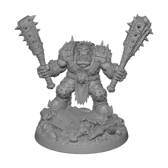 3D model for Orc Warboss with Spiked Maces