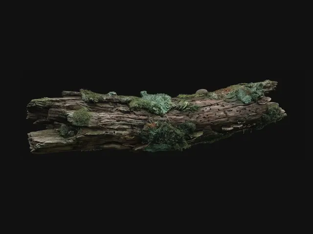 3D model for Driftwood with Moss and Lichen