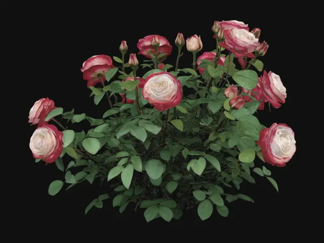 3D model for Two-Tone Roses in a Garden Bed