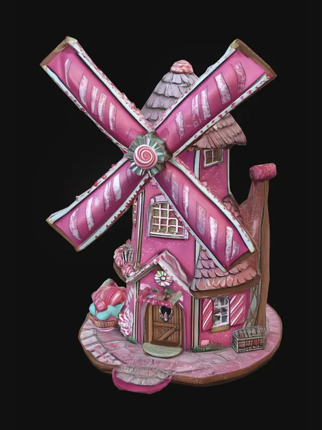 3D model for Pink Candy Windmill Cottage