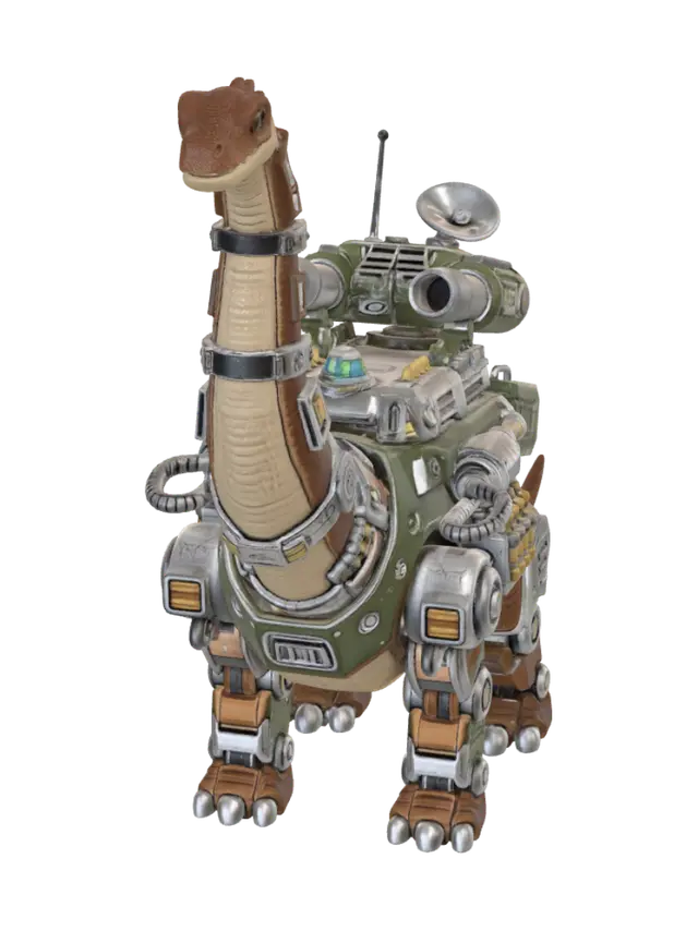 Mecha Dino Vanguard 3D model, vytvořený pomocí AI