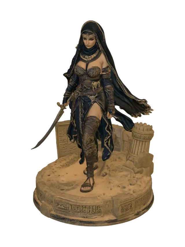 Arab Warrior Figurine 3D - The 3D model, vytvořený pomocí AI