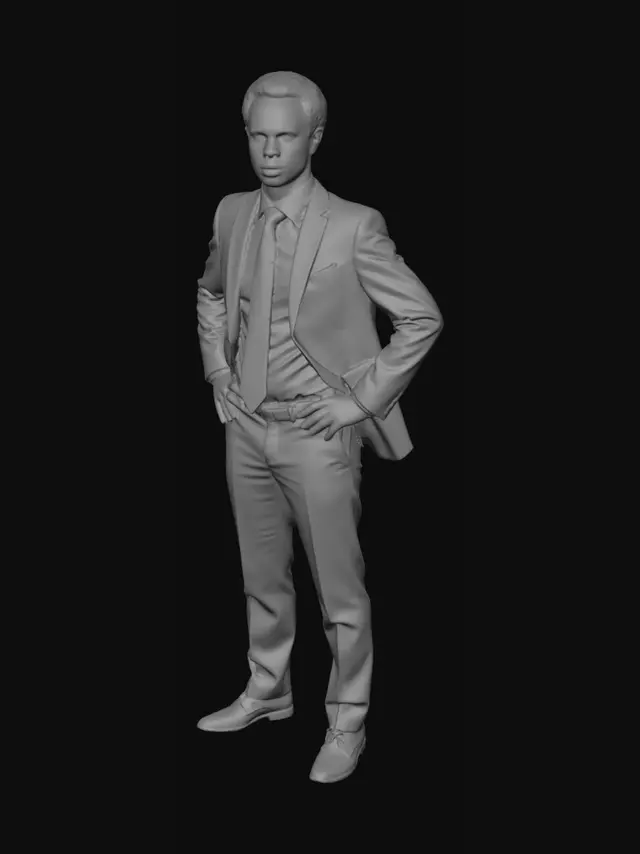 3D model for Executive in a Navy Suit