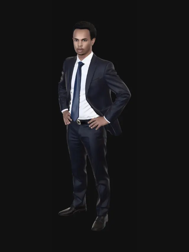 3D model for Executive in a Navy Suit