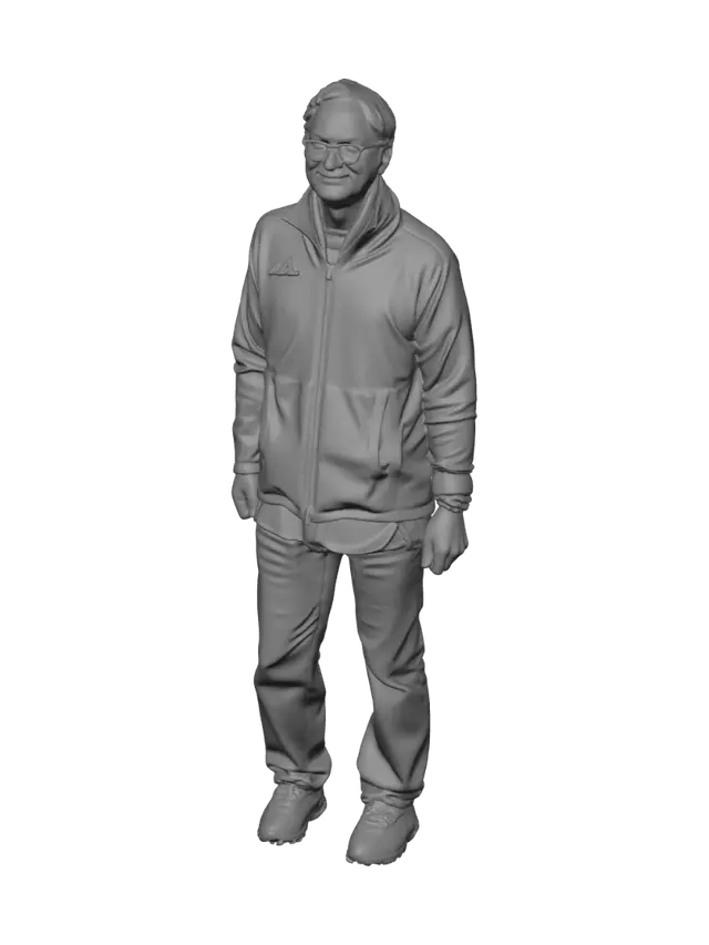3D model for Casual Athlete in a White Zip-Up Jacket