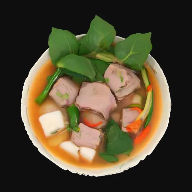3D model for pork sinigang in a bowl