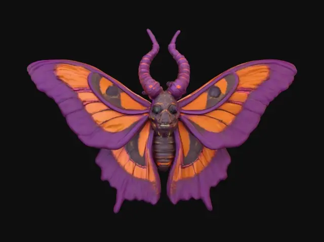3D model for Creepy , Death's-head hawkmoth
Bright bold colors of orange and purple a fantasy creation come to life in 3d , #Halloween2025#