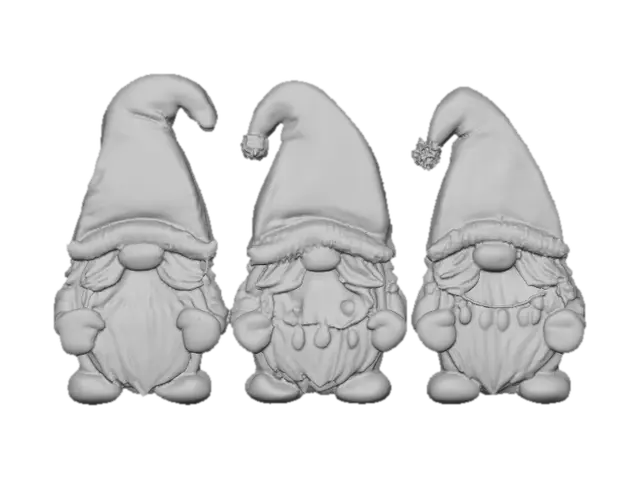 3D model for Christmas Gnomes Trio, #Christmas2025#