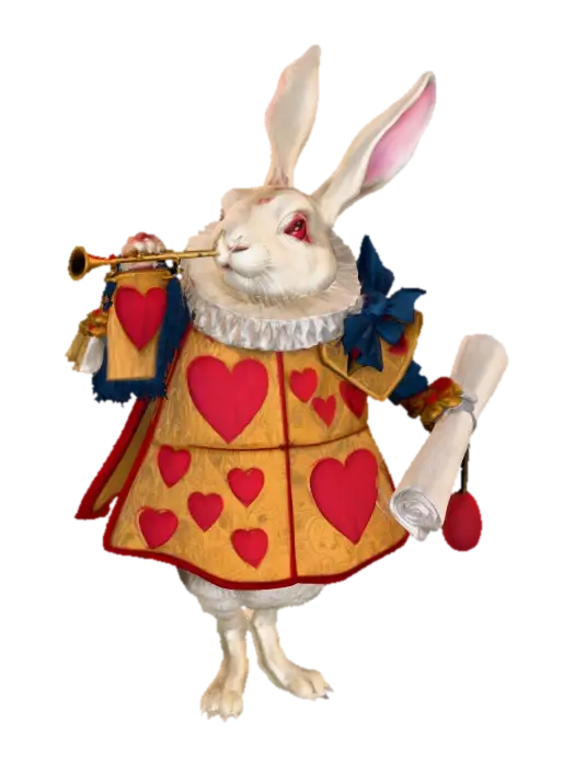Hare Herald - Wonderland 3D model, vytvořený pomocí AI