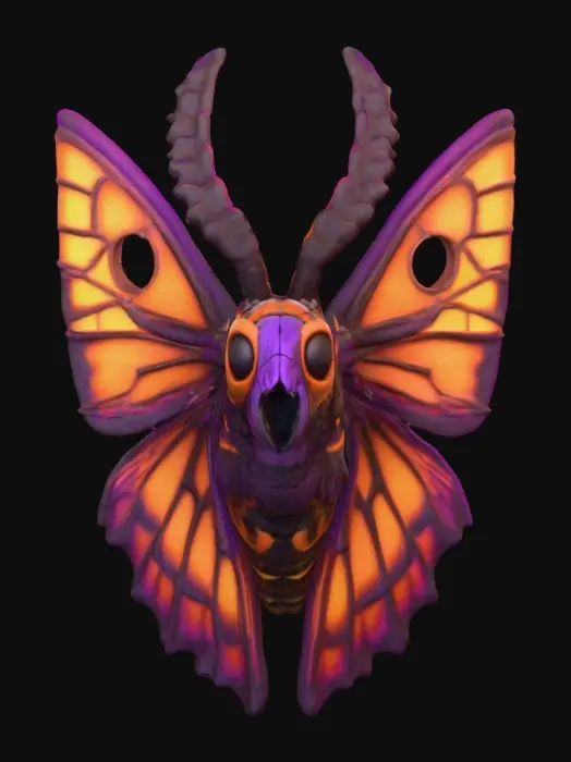 3D model for Creepy , Death's-head hawkmoth
Bright bold colors of orange and purple a fantasy creation come to life in 3d , #Halloween2025#