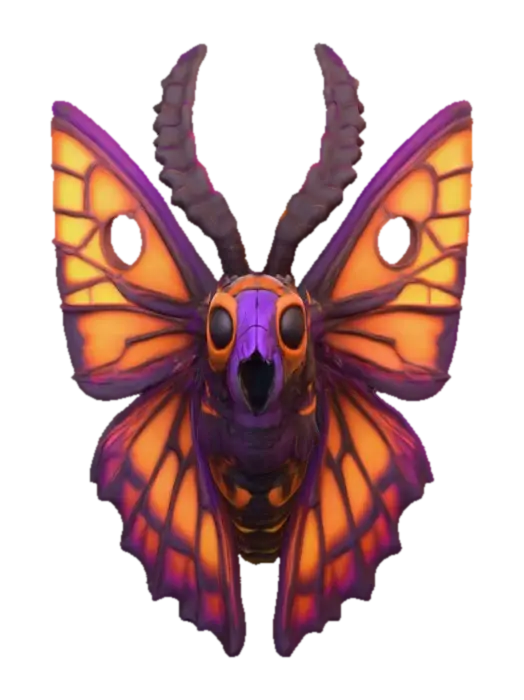 3D model for Creepy , Death's-head hawkmoth
Bright bold colors of orange and purple a fantasy creation come to life in 3d , #Halloween2025#