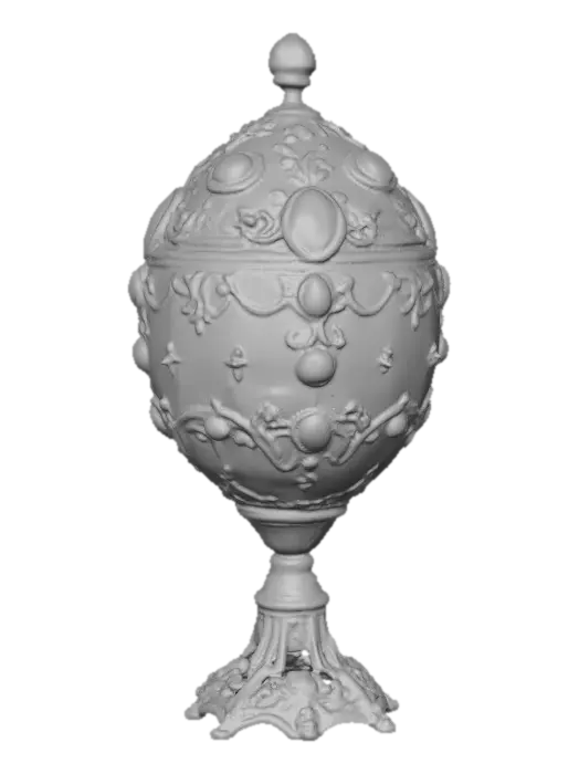 3D model for A very detailed and elborately decorated faberge egg stand a very detailed and elegant base, hyper-realistic,  #Thanksgiving#