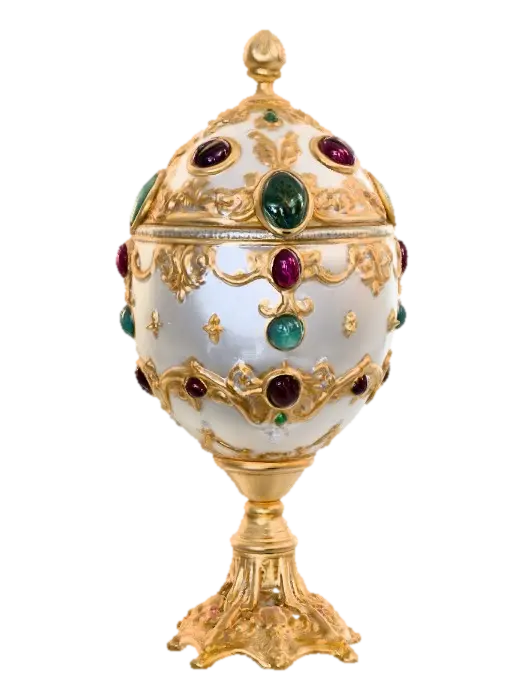 3D model for A very detailed and elborately decorated faberge egg stand a very detailed and elegant base, hyper-realistic,  #Thanksgiving#
