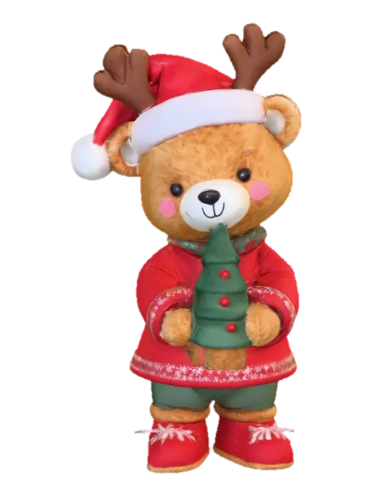 3D model for Cute Teddy bear wearing reindeer headband, #Christmas2025#,