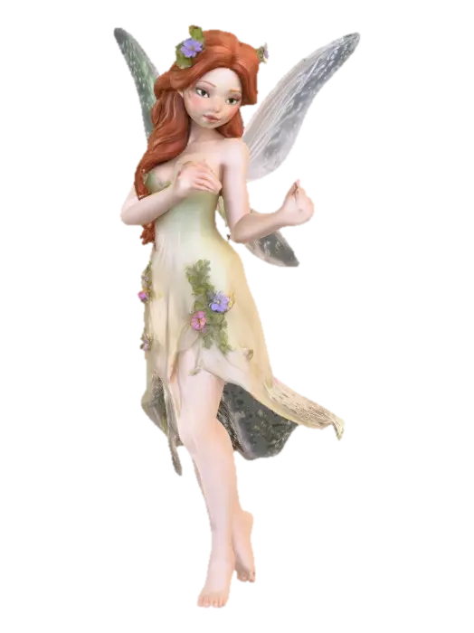 beautiful woodland fairy in a slow dance posture, the queen is adorned with wild… - Auburn 3D model, vytvořený pomocí AI