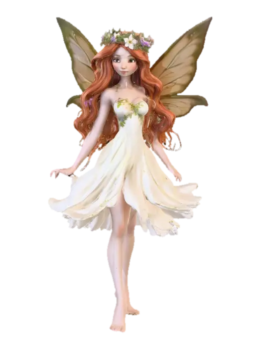 beautiful woodland fairy in a slow dance posture, the queen is adorned with wild… - Auburn 3D model, vytvořený pomocí AI