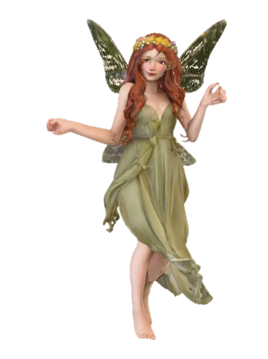 beautiful woodland fairy in a slow dance posture, the queen is adorned with wild… - Auburn 3D model, vytvořený pomocí AI