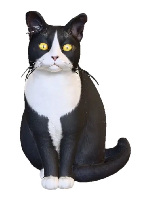 Whiskers - Lineart 3D model, vytvořený pomocí AI