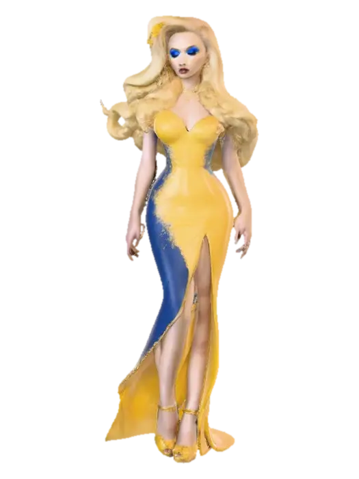 Sultry Goldilocks" a glamorous reimagining of the classic fairy tale character. This… - She 3D model, vytvořený pomocí AI