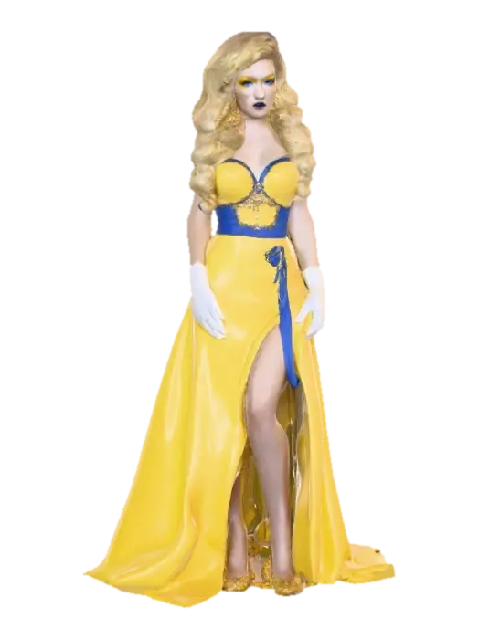 Sultry Goldilocks" a glamorous reimagining of the classic fairy tale character. This… - She 3D model, vytvořený pomocí AI