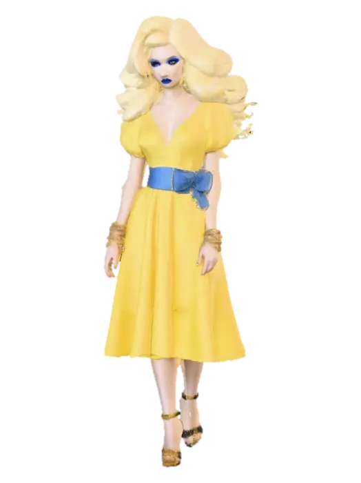 Sultry Goldilocks" a glamorous reimagining of the classic fairy tale character. This… - She 3D model, vytvořený pomocí AI