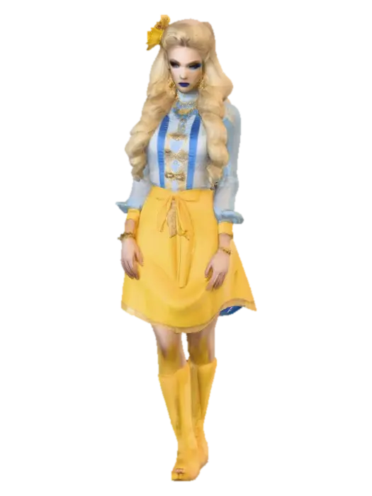Sultry Goldilocks" a glamorous reimagining of the classic fairy tale character. This… - She 3D model, vytvořený pomocí AI