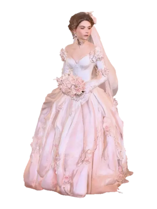 Blush Lace Bride 3D model, vytvořený pomocí AI