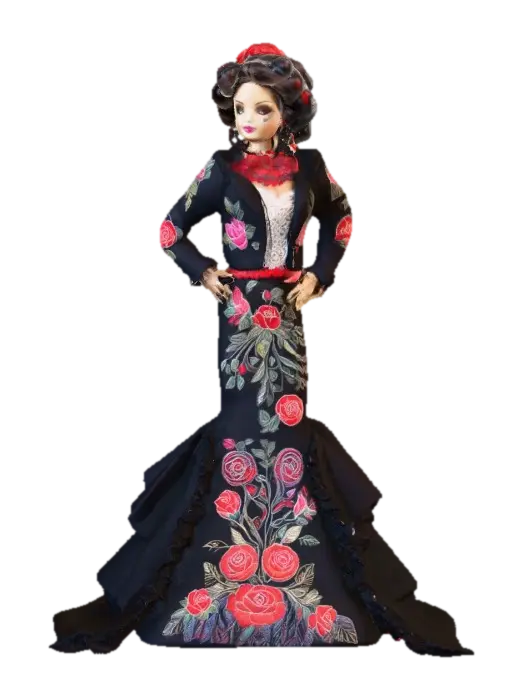 Calavera Couture Mariachi Doll - Texas 3D model, vytvořený pomocí AI
