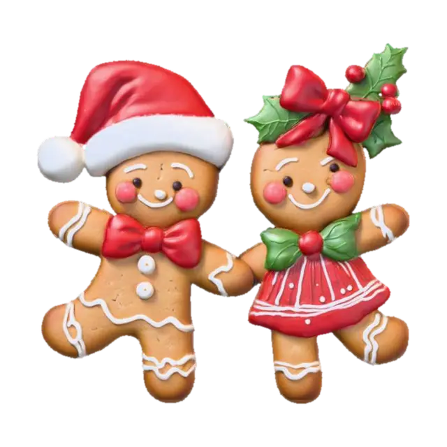 Gingerbread Joy, #PBR# 3D model, vytvořený pomocí AI