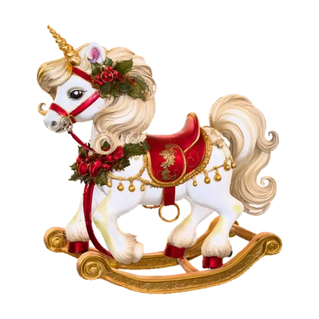 Holiday Rocking Unicorn - Children 3D model, vytvořený pomocí AI