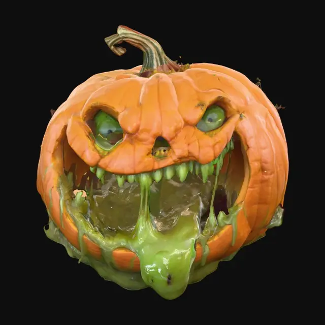 3D model for Slime Oozing Pumpkin, #Halloween2025#
