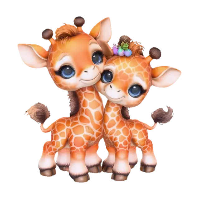 Giraffe Friends, #Christmas2025# 3D model, vytvořený pomocí AI