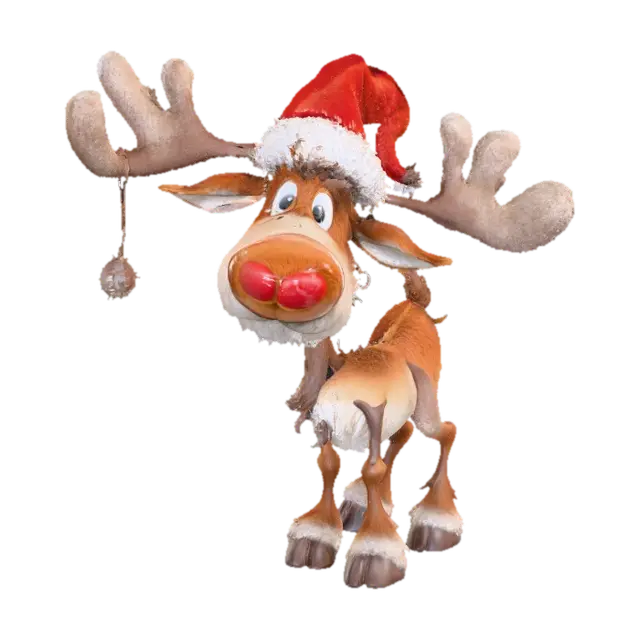 Reindeer Cheer, #Christmas2025# - Greeting 3D model, vytvořený pomocí AI