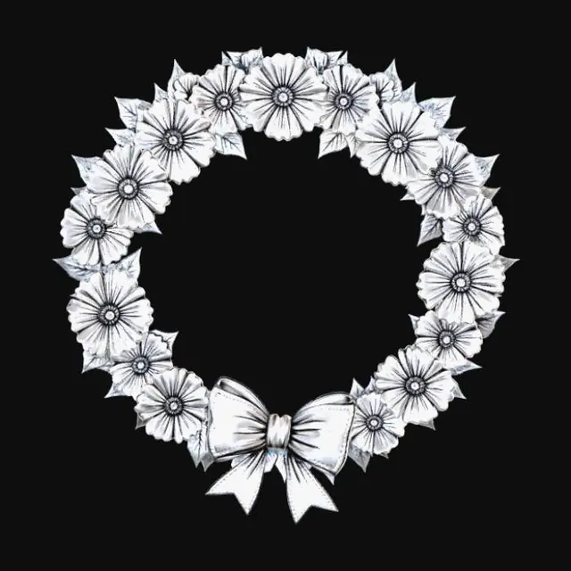 3D model for Floral Wreath with Ribbon Bow