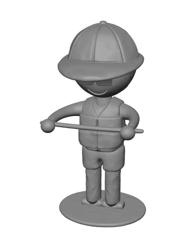 3D model for Helmeted Rider Holding a Bar