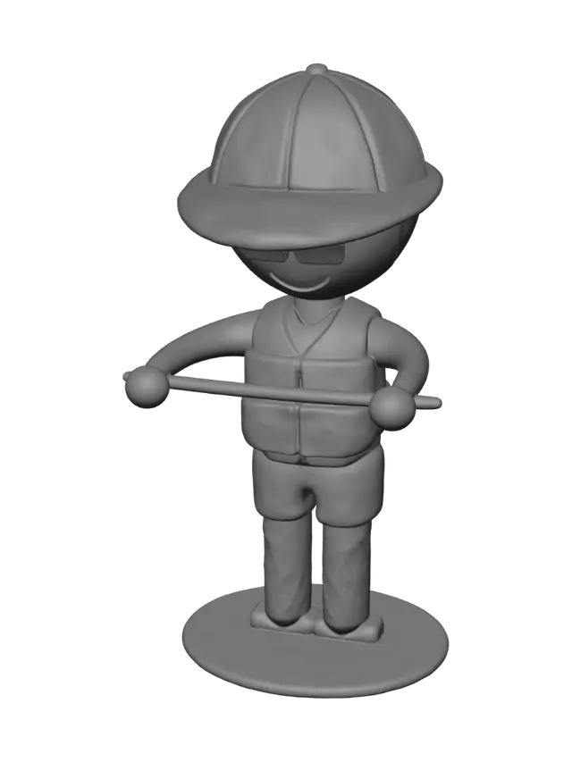 3D model for Helmeted Rider Holding a Bar