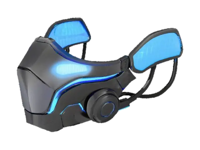 Sci-Fi Neon Tech Mask - Wearable 3D model, vytvořený pomocí AI
