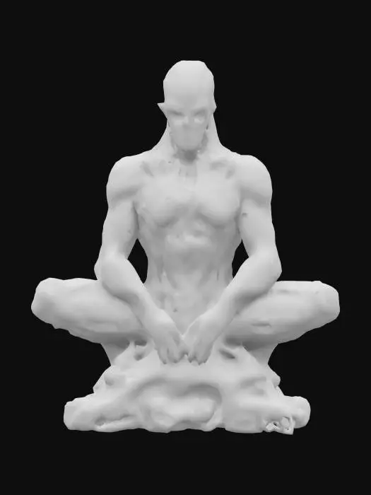 3D model for Ethereal Guardian Biopunk man sculpture