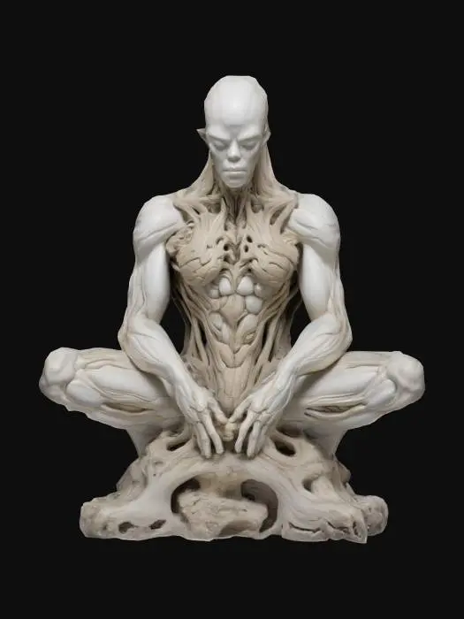 3D model for Ethereal Guardian Biopunk man sculpture