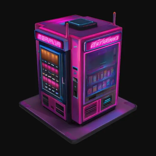 3D model for Neon Snack Station Cyberpunk trading machine