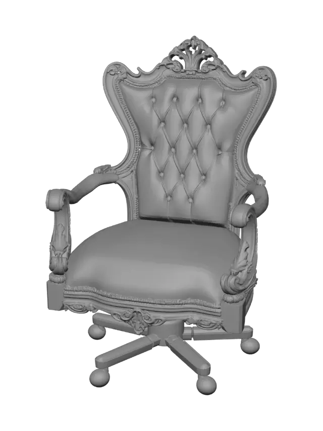 3D model for Baroque Leather Throne Chair