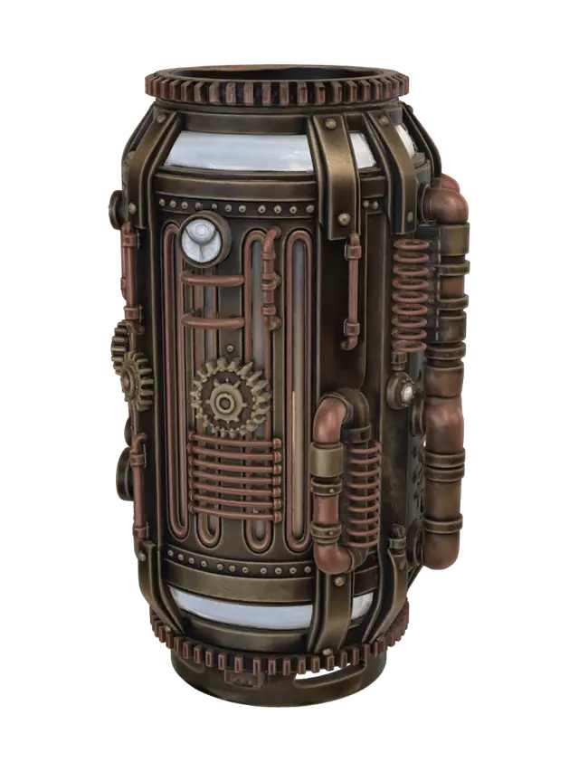 Steampunk Reactor Sleeve - Ribs 3D model, vytvořený pomocí AI