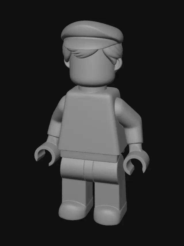 3D model for A lego dublo compatible of a train conductor man. Fully articulated and 3d printable. Multi colour with maximum of four colors.