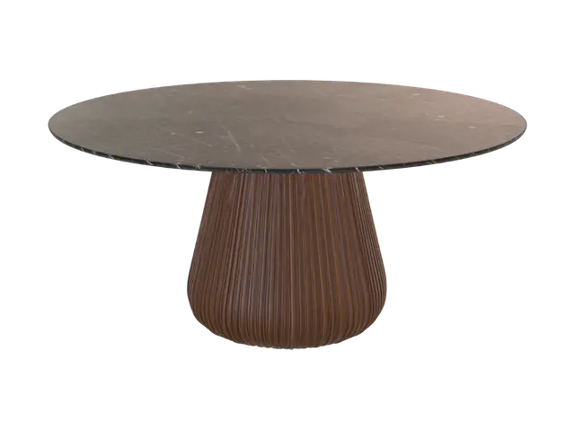 Marble Pedestal Dining Table - Fluted 3D model, vytvořený pomocí AI